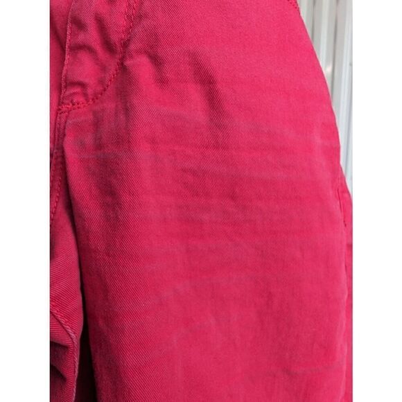 Calvin Klein Jeans Skinny Crop Red Button Front 5 Pockets Solid Print Size 2 - Picture 10 of 10